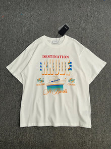 2026 New  RHUDE Men's Print Casual Shorts Loose Fit Nylon Drawstring Basketball Street Beach Shorts with Pockets Fast Delivery