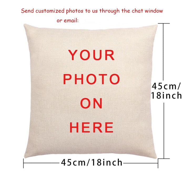 DIY Logo Custom Cushion Cover Baby Family Pets Pillow Case Luxury Brand Customized Throw Pillow Cover Linen Housse De Coussin