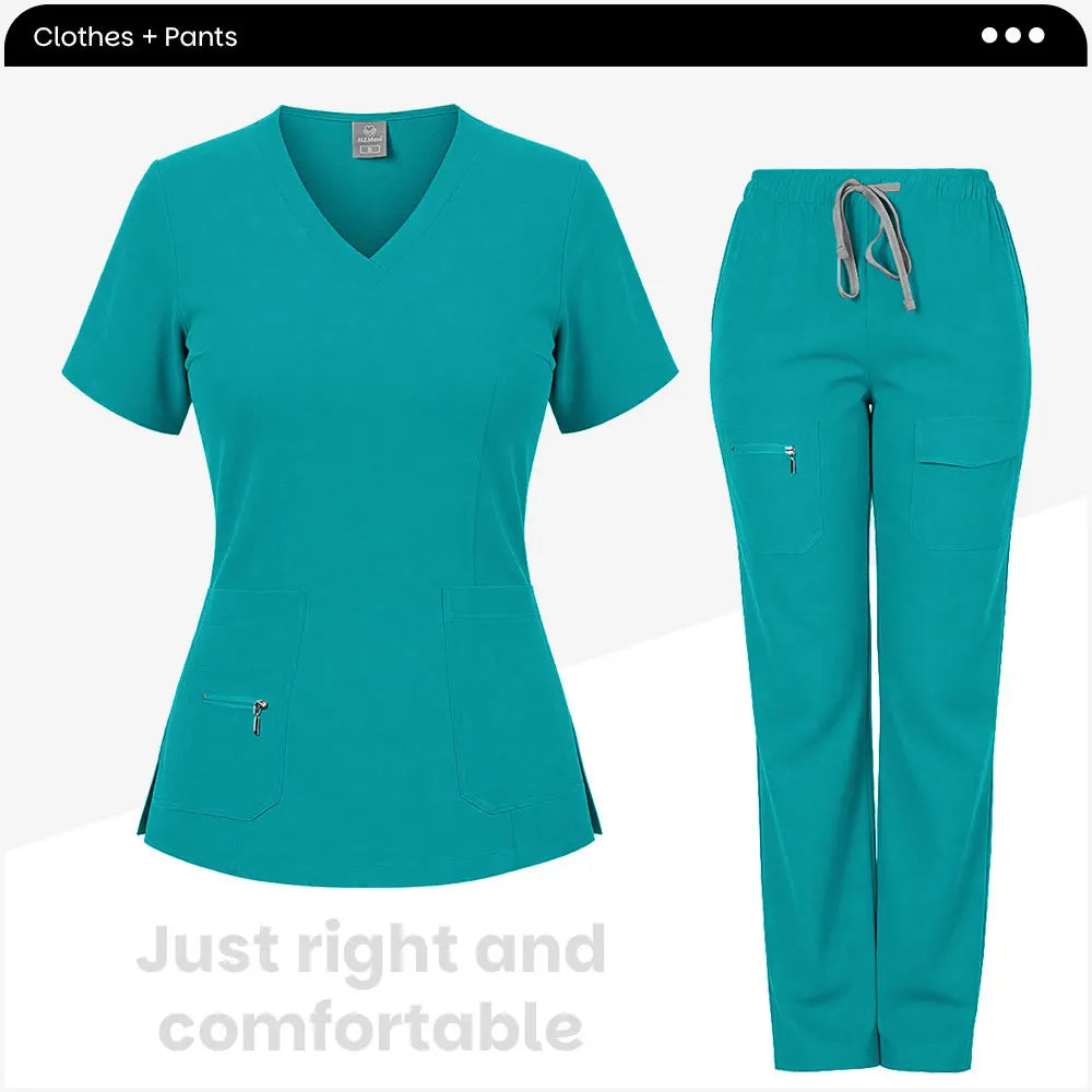 High Quality Beautician Work Suits Health Check Nursing Clothes Hospital Scrubs Women Uniform Set Spa Uniforms Nurse Accessories