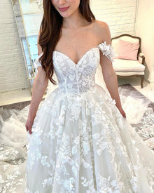 DREAM Customized Princess Boho Wedding Dresses For Women Off the Shoulder Sweetheart Lace Appliques Bridal Gown Ball Gowns 2026