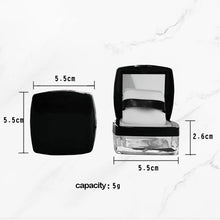 Boîte à poudre vide portable mini 5g avec tamis, pot à poudre libre carré avec houppette, récipient cosmétique de voyage avec tamis