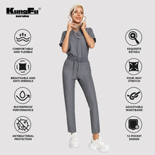 KUNGFU SCRUBS Women Nurse Scrubs Medical Uniform Top Antibacterial Soft Wrinkle-resistant Waterproof T-shirt Pencil Pants