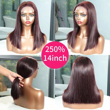13x6 13x4 Frontal Bob 100%Human Hair Lace Front Wig Dark 99J Burgundy Square Cut Raw Vietnamese Bone Straight 250% Pre Plucked