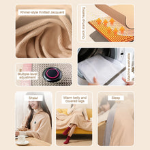 Corded Heated Blanket USB Powered Soft Zipper Shawl Wrap 3 Temperature Adjustment Warm Heating Scarf for Indoor Outdoor