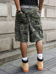 Men's Casual Camouflage Print Denim Cargo Shorts Jorts For Summer, Camo Shorts Jorts For Men Going Out Hang Out Commute Street