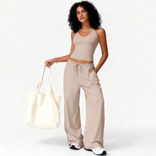 Women Gym Sets V Neck Vest Loose Trousers Suits Sports Workout Athletic Yoga Pants Training Casual 2 Pecs Tracksuits
