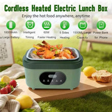 Gison Wireless Electric lunch box 1.5L Capacity 60W Smart Warm lunch box 18000mAh Battery Rechargeable Fast Heating lunch box