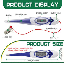 Thermomètre numérique professionnel pour animaux avec sonde souple, bleu, pour chien et chat, vétérinaire, équipement étanche