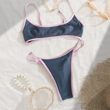 Wavecho Womens Two Piece Bikini Set Chain Detail Beachwear