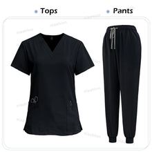 Medical Scrub Nursing Surgical Gown High Quality Elastic Scrub Healthcare Pharmacy Solid Color Uniform Wholesale Workwear Unisex