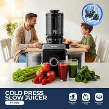ROUNY Cold Press Extractor with Filter-Free, Easy Clean Electric Fruit Slow Juicer Machine with 130mm Large Feed Caliber,  Black