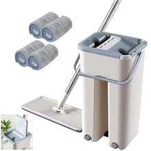 Flat Squeeze Mop with Bucket Easy Wring Multi Purpose Floor Cleaning Wet Dry Use Microfiber Pad for Hardwood and Laminate