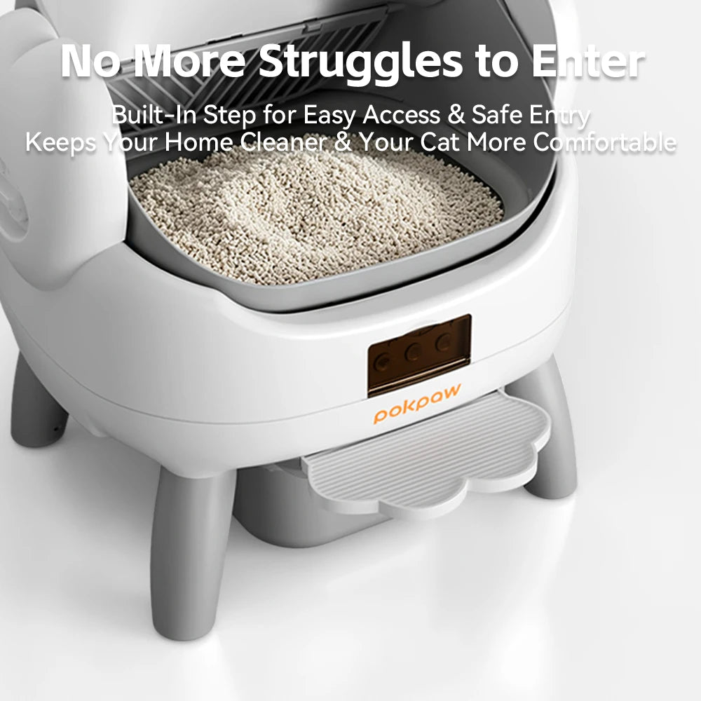 Pokpaw CL23 Automatic Cat Litter Box App 72L Large Capacity with Kitten Mode – Quiet Smart Litter Box Travel Cat Toilet Supplies