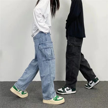 Oversize Streetwear Men's Baggy Jeans Y2K Cargo Wide Leg Pants Fashion Harajuku Hip Hop Loose Straight Korean Autumn Denim Pants