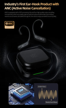 KZ AN01 Wireless Upgrade Ear Hook Cable C-Pin ANC Active Noise Cancellation Bluetooth Module LDAC HD Audio Decoding