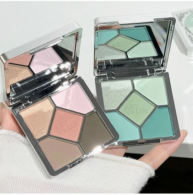 5 Colors Eyeshadow Palette Purple Glitter Pearlescent Matte Eye Shadow Shimmer Makeup Long Lasting Women Beauty Eye Cosmetics