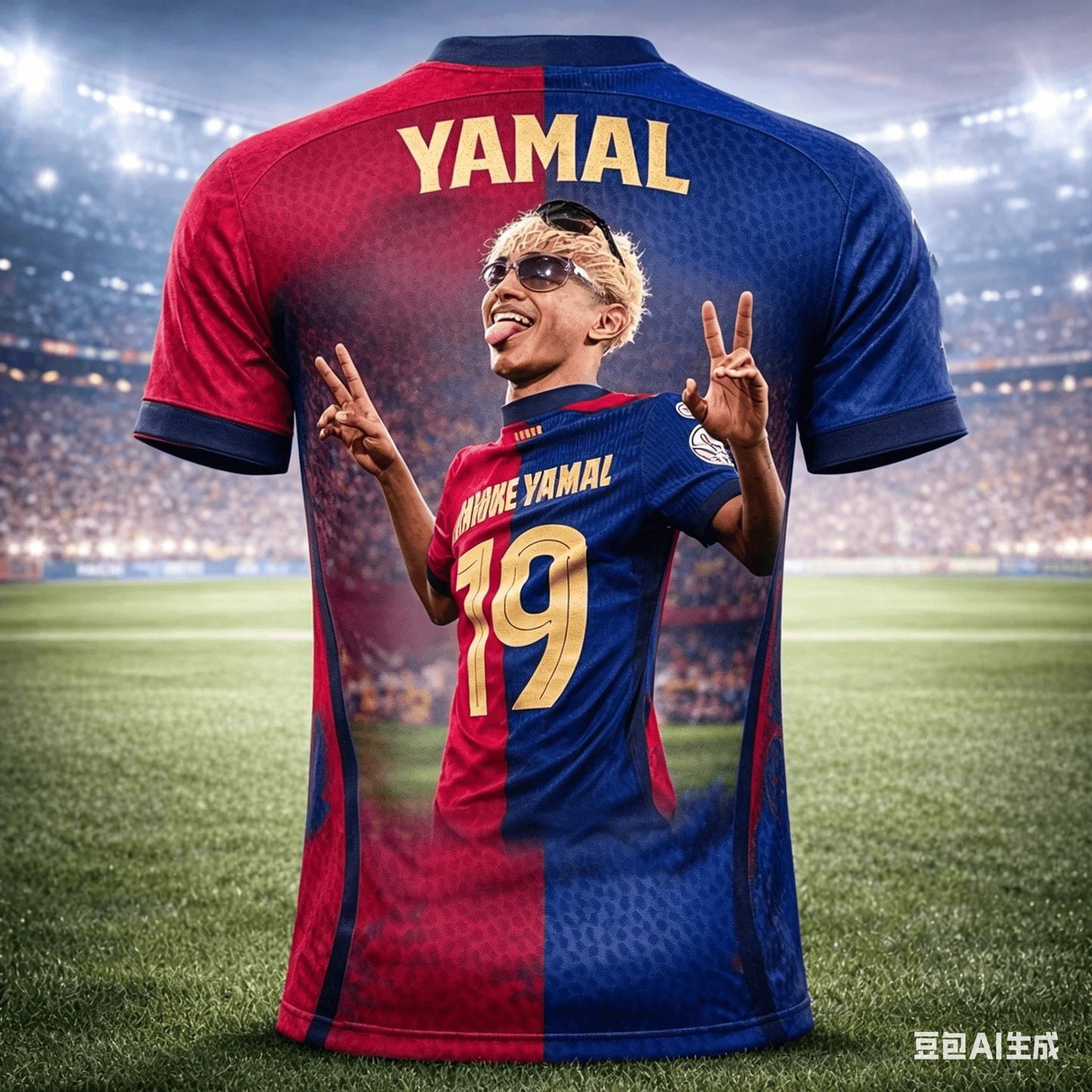 Lamine Yamal #10 Barcelona Soccer Jersey T-Shirt, Men Women Red Blue Short Sleeve Casual Football Fan Streetwear Tee