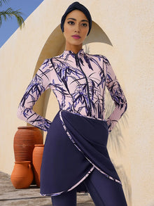 3PCS/Set Muslim Modest Burkini Swimwear Women Long Sleeves Swimsuit Islamic Bathing Suit Swim Hijab Pant, Quick Drying, UPF50+