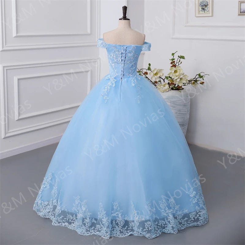 Y&M Novias Off Shoulder Plus Size Vestido De Noiva 2026 New Wedding Dress Train or Floor Customized large Bridal Tulle Mariage