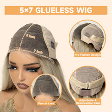 Moonlass Highlight Stardust Grey Gold Blunt Cut Bob 100% Human Hair Wig 210% Density 5x7 Glueless Wig Effortless Morning Routine