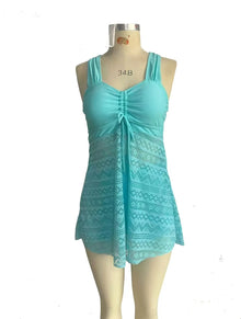 Mesh Patchwork Bikini Two Piece Set for Women Beachwear
