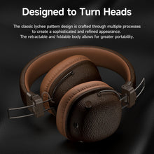 HOCO Retro PU Leather Wireless Bluetooth 5.4 Headphones 40MM Deep Bass Speaker Music Sports HiFi Audio Earbuds Fashion Over-Ear