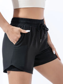 Women's Quick Dry Sports Shorts Layered for Running Yoga
