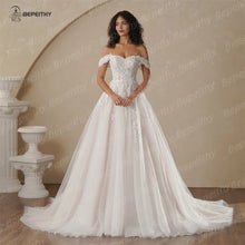 BEPEITHY Customized Strapless A Line Lace Wedding Dresses 2025 Spring Sleeveless Boho Champagne Ivory Bride Beach Bridal Gown