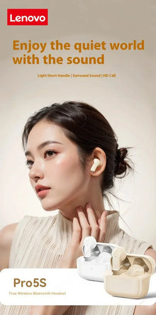 Lenovo Mini Pro 5s Earphones Wireless Bluetooth Earbuds Long-Last Noise Cancellation Headphones Extended Battery Life With Mic