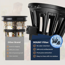 ROUNY Cold Press Extractor with Filter-Free, Easy Clean Electric Fruit Slow Juicer Machine with 130mm Large Feed Caliber,  Black