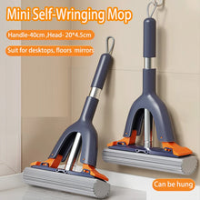 Mini Mop Self Squeeze Mop Powerful Folding Household Clean Tools No Hand Wash Strong Absorbent Mop for Bathroom Kitchen Desktop