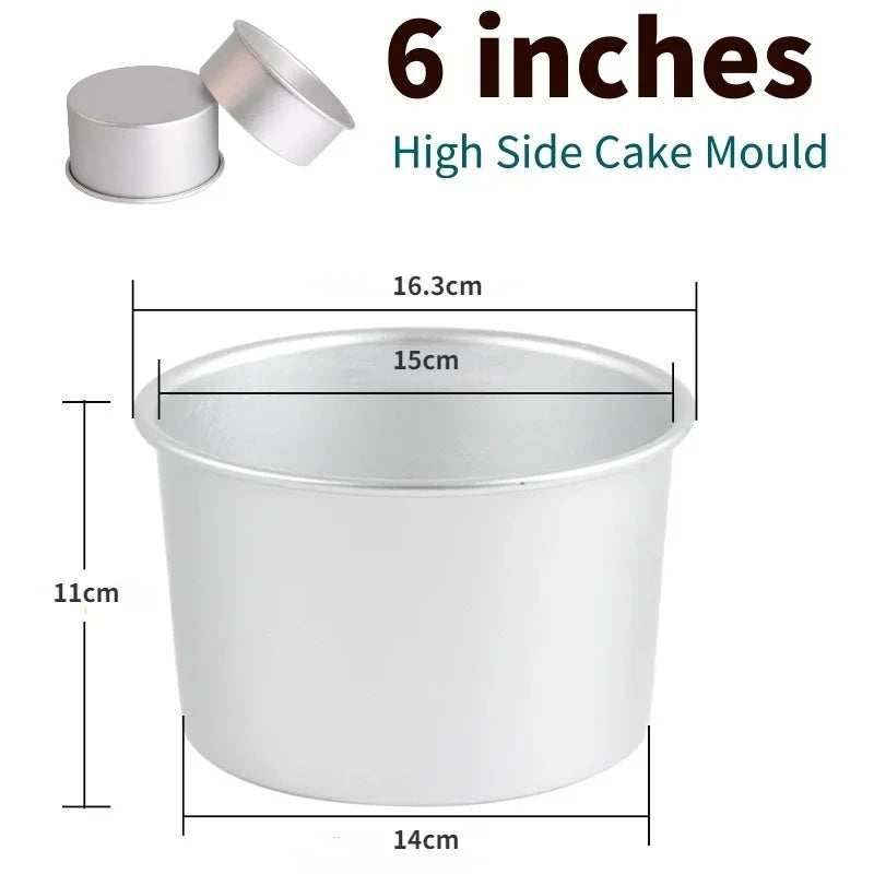 Aluminum Alloy Round Chiffon Cake Pan Solid Bottom Angel Food Oven Cake Bread Mold Baking Tool 6/8 Inch Bake Pan  Baking Sheet