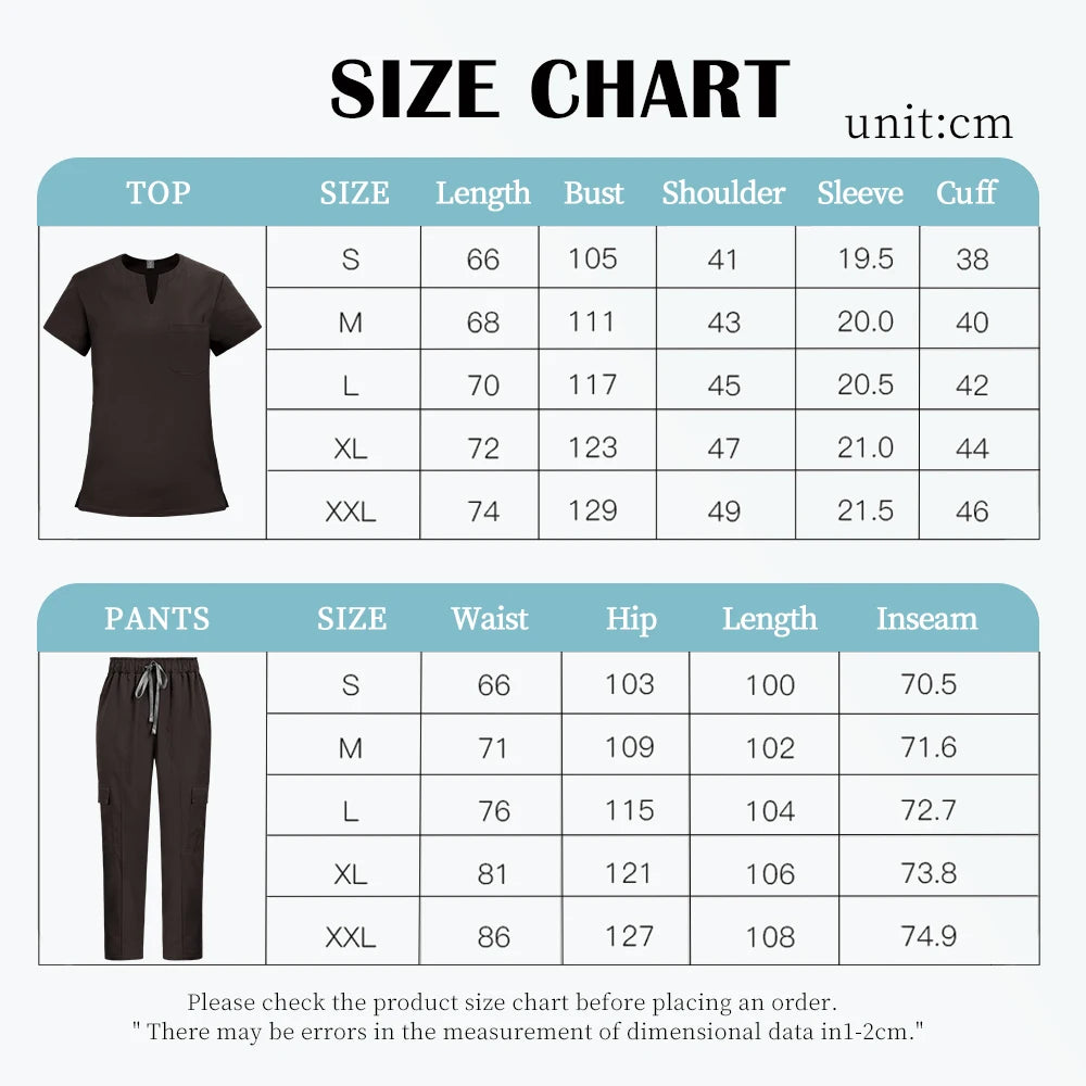 Medical Nurse Uniforms 2Pcs Clinical Nursing Top Pants Hospital Scrubs Set Women Men Surgery Clothes Dentist Overalls Work Wear