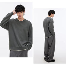 Semir Hoodie Men Color Block Fake Two Piece 2025 Autumn New Textured Letter Jacquard Casual Top