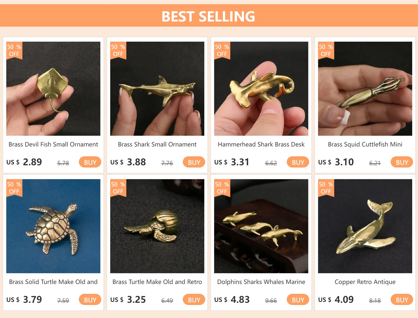 Brass Retro Octopus Cuttlefish Creative Marine Organism Office Desktop Ornament Accessories Small Tea Pet  Souvenir Gifts