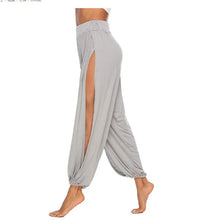 Pantalon de yoga à taille élastique et fente haute pour femme