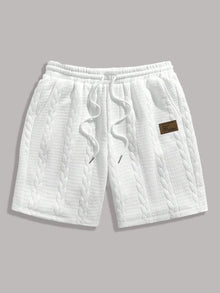 Men's White Drawstring Casual Shorts Summer Loose Breathable 5 Inch Shorts