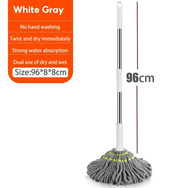 Automatic Self Wringing Lazy Mop Squeeze Hands Free Quick Wring Floor Cleaning Mop Household Cleaning Hardwood Tile Large