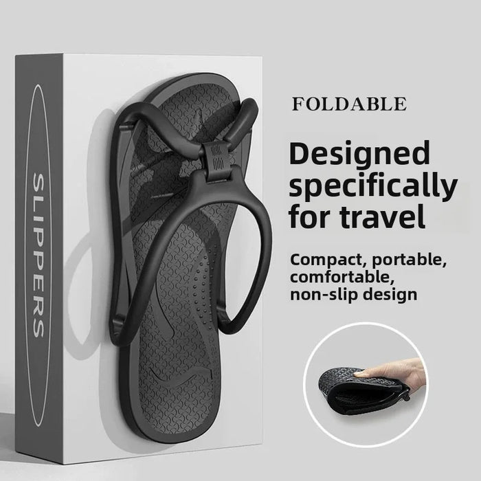 Foldable Travel Slippers Unisex EVA Flip Flops Hotel Non Slip Bathroom Indoor Outdoor Portable Lightweight Comfortable
