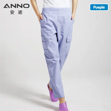 ANNO Multi function Nurse Uniform Bottoms Cotton More Pockets Work Trouser Dental SPA Nursing Scrub Pants