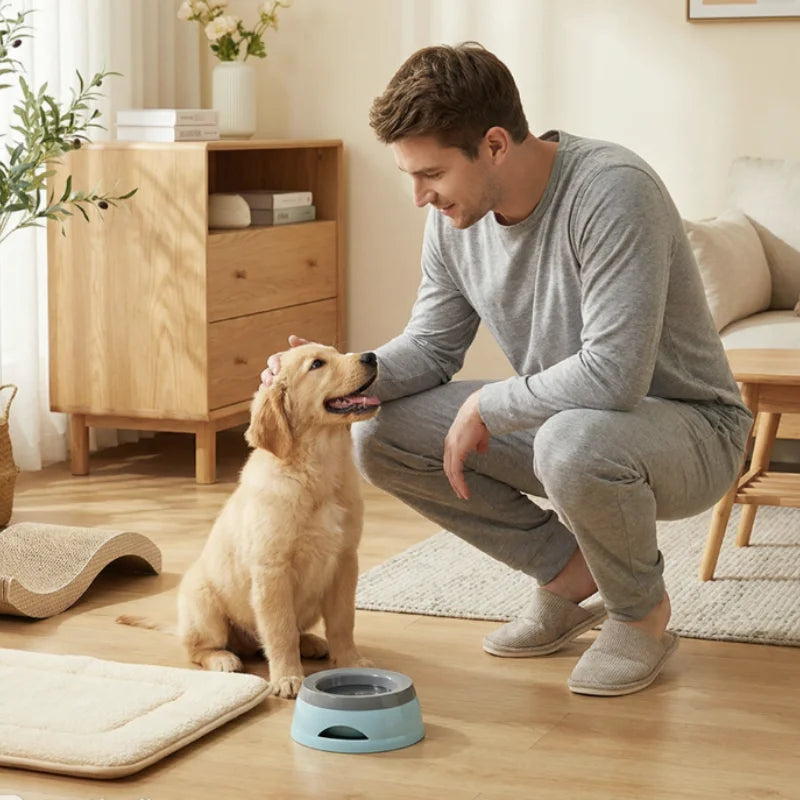 Pet Dog Bowls Floating Not Wetting Mouth Cat Bowl No Spill Drinking Water Feeder Plastic Portable Dog Bowl Support Accessories