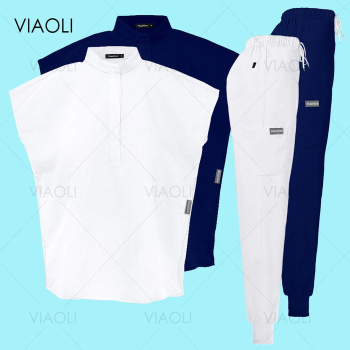 Ensemble de gommage médical uniforme, tenue de travail pour infirmiers et hôpital, haut et pantalon de jogging, couleur unie, respirant