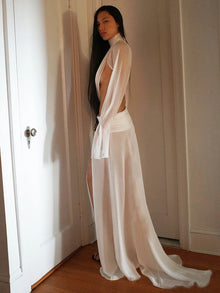 Nibber Elegant 2-Piece Set Women Sexy See Through Turtleneck Irregular Crop Top+Skirts Matching Clubwear Matching Split Suit