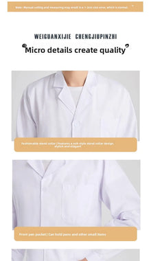 Long Sleeve White Lab Coat Work Uniform for Women Short Sleeve Summer Student Doctor Suit Male Lab Coat Isolation Gown