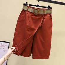 Pants Skirt for Women Shorts Summer Wide Leg Blue High Waist Straight-legged  Pockets Woman Short Black Korean Fashion Culotte