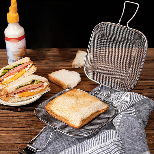 Stainless Steel Sandwich Toaster Grill Pan Sandwich Clip Bread Heating Oven Accessories Baking Tool Non Stick Cooking Grid