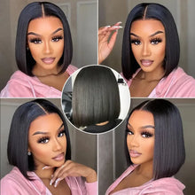 Bone Straight Short Bob Wigs Glueless Lace Front Human Hair Wigs 13x4 HD Transparent Lace Frontal Wig for Women Pre Plucked 250%