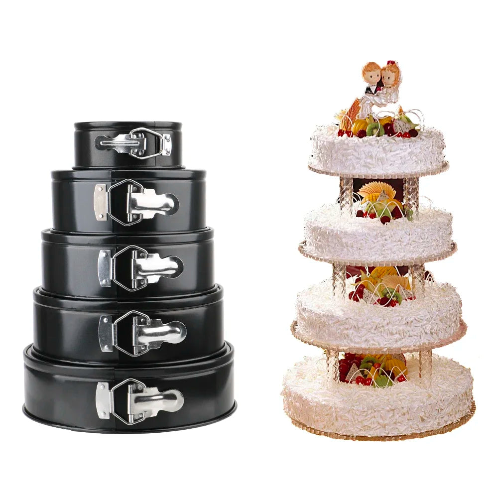 Removable Bottom Non-Stick Metal Bake Mould Round Cake Pan Bakeware  Carbon Steel Cakes Molds Kitchen Accessories