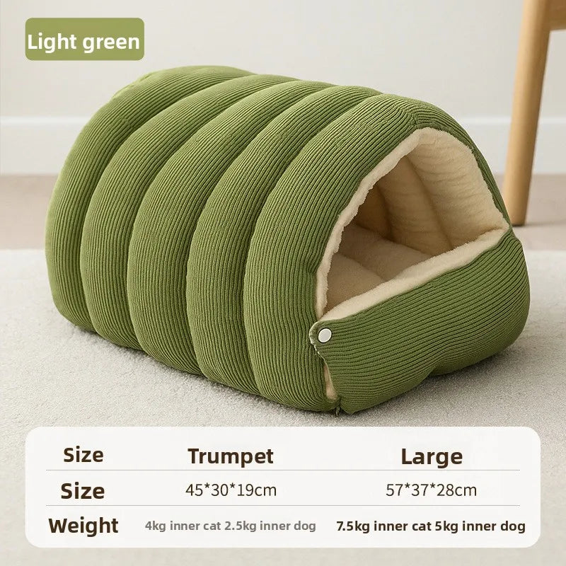 Cat Nest Four Seasons Universal Removable and Closed Cat Bed Winter Dog Nest Warm Sleeping Bag with Thick Velvet Pet Supplies