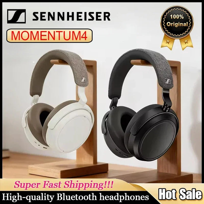 Sennheiser Momentum 4 Wireless Bluetooth Headphones Over Ear Noise Cancelling HiFi Stereo Sound Headset with Microphone